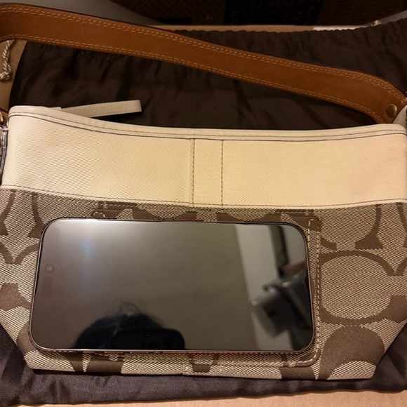 Coach Brown and Cream Signature Shoulder Bag - Picture 10 of 10